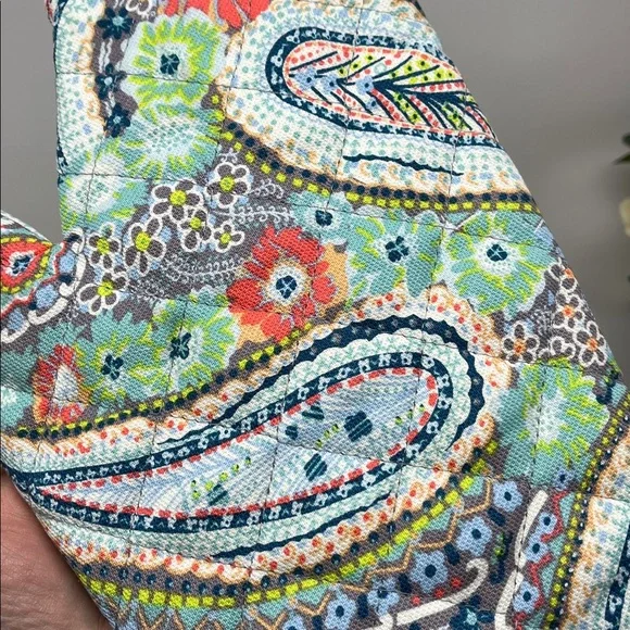 VERA BRADLEY CITRUS PAISLEY PATTERN OVEN MITT AND POT HOLDER NWOT QUILTED - Picture 11 of 12